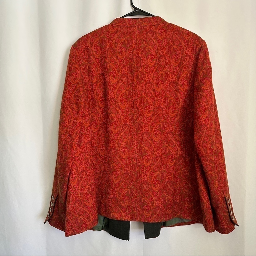 Vintage 80s Steinbock Tyrol Austria Womens Wool Paisley Jacket in Orange sz US20 - Picture 8 of 13